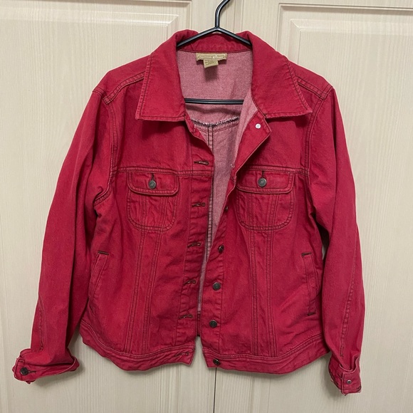 Cotton Ginny Jackets & Blazers - Vintage red jean jacket